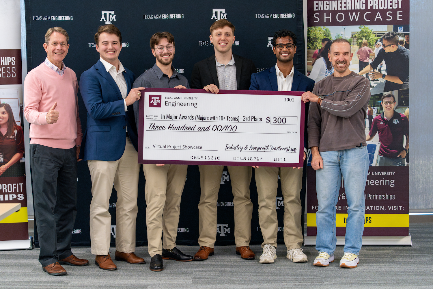 Team winning an award at the Texas A&M Capstone